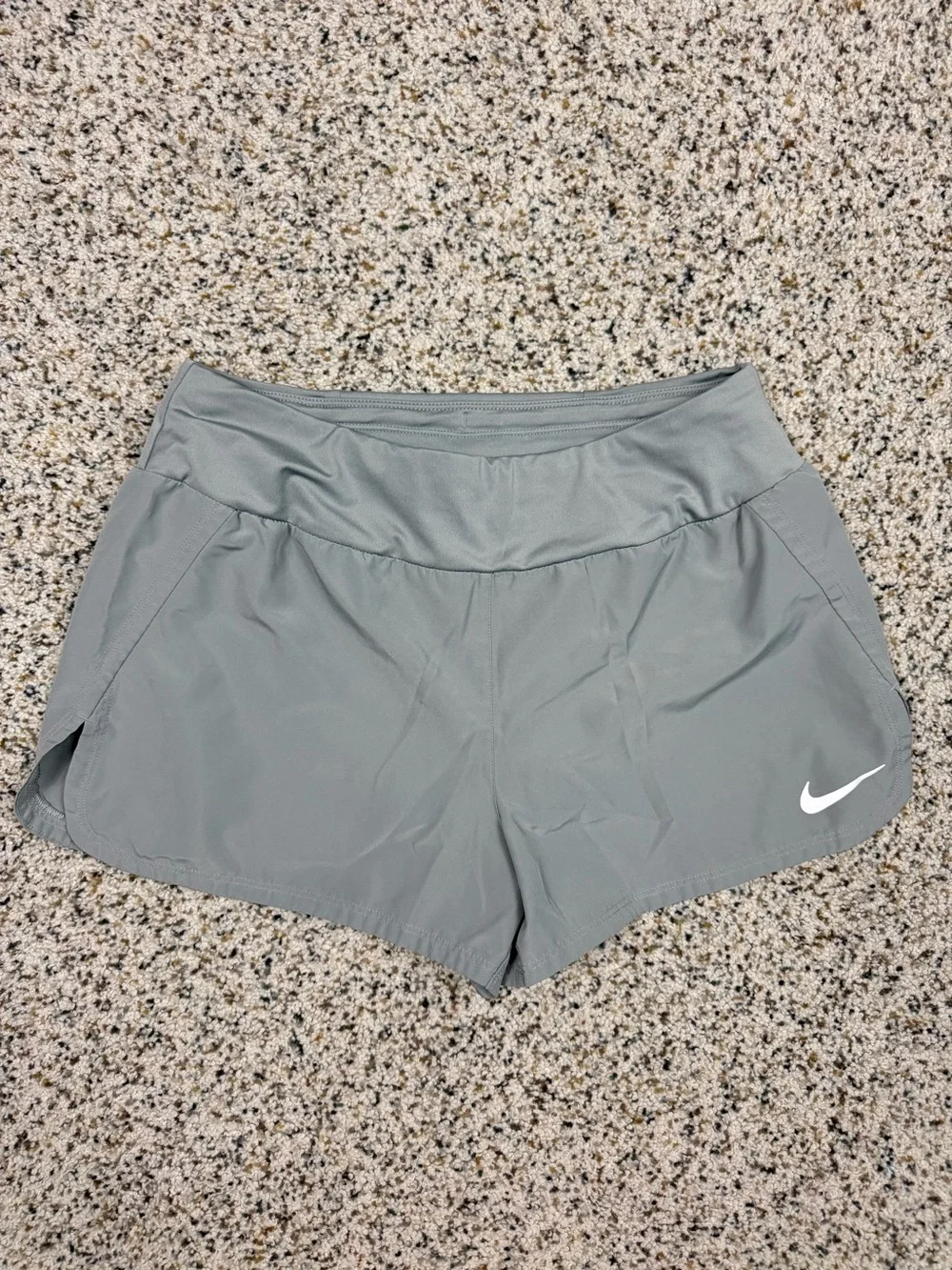 Nike High Waist Dri Fit Shorts Womens Medium Grey Athletic 3